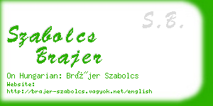 szabolcs brajer business card